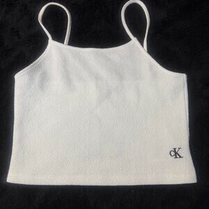 Calvin Klein Crop-Top Tank — White